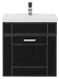 Aquanet Тумба с раковиной "Рондо 70" черный антик (1 ящик) – фотография-1