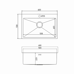 Mixline Мойка настольный монтаж 60/50 (3,0) выпуск 3 1/2 бронза – фотография-3