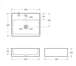BelBagno Накладная раковина 52/42 BB1367 – фотография-4