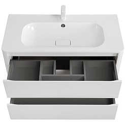 Cezares Тумба с раковиной Relax 100 подвесная bianco lucido – фотография-4