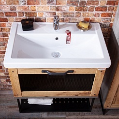 Бриклаер Тумба с раковиной Лофт 70 подвесная – фотография-3