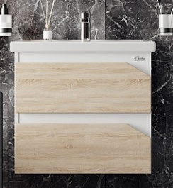 Onika Тумба под раковину Фридом 60 белый /дуб сонома – фотография-1