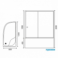 Royal Bath Душевой уголок RB-L-3001 1200x800x1550 (8120ВК) – фотография-8