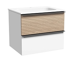 Sancos Тумба с раковиной Delta 60 дуб светлый/белый раковина Grace 60 CN7011