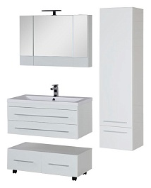 Aquanet Зеркальный шкаф "Нота 100" камерино белый – фотография-4