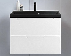 BelBagno Мебель для ванной Vittoria 80 Bianco Lucido с раковиной BB800/450-LV-ART-AST-NERO – фотография-2