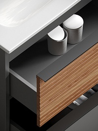 Sancos Мебель для ванной Delta 100 R дуб красный/графит – фотография-9