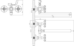 Rossinka Смеситель для ванны RS42-80 универсальный хром – фотография-2