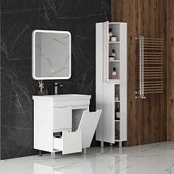 Onika Шкаф пенал Айленд 30 угловой белый – фотография-7