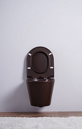 Esbano Унитаз Clavel подвесной безободковый кофе матовый – фотография-3