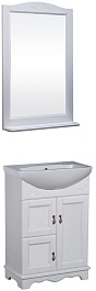 Bas Мебель для ванной Варна 65 белый, глухие дверцы, зеркало – фотография-1