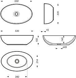 Brevita Раковина мебельная Sanita Luxe Ringo 53 серая – фотография-5