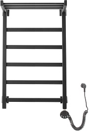 Domoterm Полотенцесушитель электрический Квадро Плюс П6 500x800 ER с полкой черный – фотография-1
