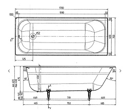 Wotte Ванна чугунная Wotte Start 170х70 – фотография-3