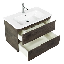 BelBagno Тумба с раковиной Albano-Cer 80 подвесная Rovere Nature Grigio – фотография-4