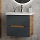 Onika Тумба с раковиной Айленд 60 подвесная графит/дуб крафт – фотография-21
