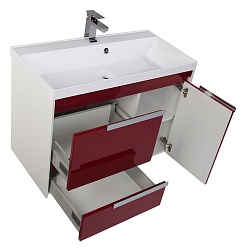 Aquanet Тумба с раковиной "Тиволи 80" бордо – фотография-8