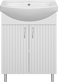 Misty Тумба с раковиной Изео 65 белая – фотография-1