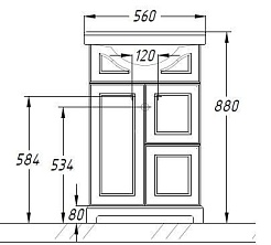 Opadiris Тумба с раковиной Клио 50 слоновая кость – фотография-5