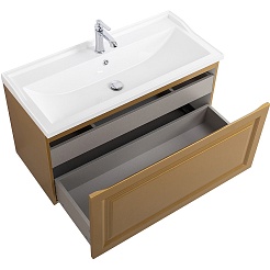 Cezares Тумба под раковину Giubileo 100 подвесная брашированное золото – фотография-3