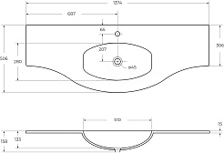 Cezares Тумба с раковиной Vague 140 bianco lucido – фотография-7