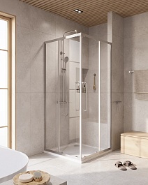 Cezares Душевой уголок Relax 304 RELAX-304-A-2-100-C-CR 100x100 профиль хром стекло прозрачное – фотография-2