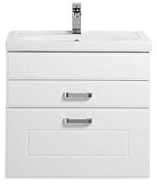 Aquanet Тумба с раковиной "Рондо 60" белый (2 ящика) – фотография-1