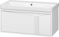 Brevita Тумба с раковиной Cascade 90 подвесная белая – фотография-3