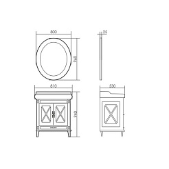 Атолл Мебель для ванной Ретро 80 oliva – фотография-3