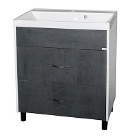 Mixline Тумба с раковиной Сура 70 графит/белая