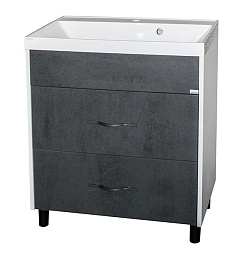 Mixline Тумба с раковиной Сура 70 графит/белая – фотография-1