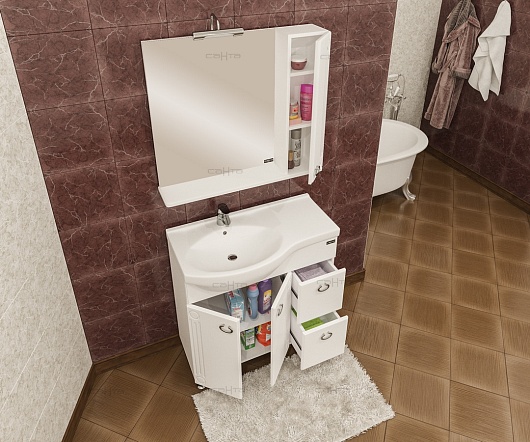 СанТа Зеркальный шкаф Коралл 80 R – картинка-3