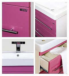 Misty Тумба для умывальника Елена 60 розовая – фотография-3