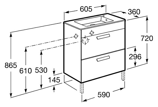 Roca Мебель для ванной Debba 60 венге – фотография-2