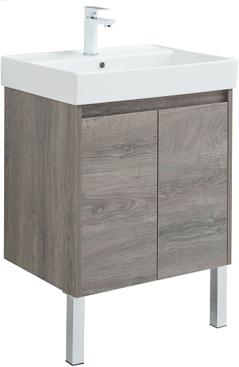 Aquanet Тумба под раковину Nova Lite 60 2 дверцы подвесная дуб рошелье – картинка-9