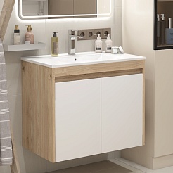 Teymi Тумба с раковиной Netta 75 подвесная дуб/белый – фотография-4