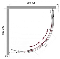 BelBagno Душевой уголок Sela 90/90 SELA-R-2-90-C-Cr – фотография-2