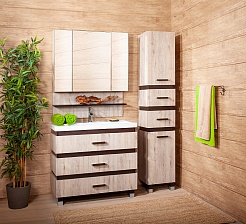 Бриклаер Тумба с раковиной Техас 100 дуб кантри/венге – фотография-3