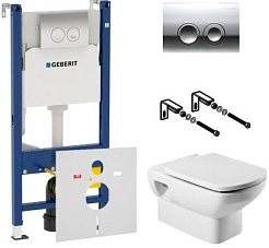 Roca Комплект: инсталляция Duofix Delta 3 в 1 + унитаз Dama Senso + шумоизоляция – фотография-1