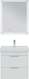 Aquanet Мебель для ванной Ирис New 60 2 ящика подвесная белая глянцевая – фотография-1