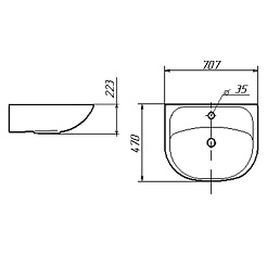 Misty Тумба с раковиной Амур 70, 2 ящика – фотография-3