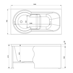 Aquanet Акриловая ванна Largo 140 – фотография-4
