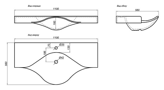 Aqwella Тумба с раковиной Бродвей 110 белая – картинка-5