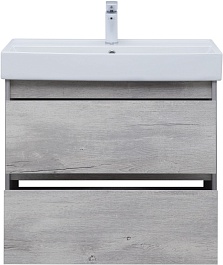 Aquanet Тумба с раковиной Nova Lite 75 подвесная дуб белый – фотография-7