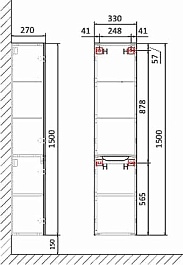 Jorno Шкаф пенал Wood 33/150 белый – фотография-4