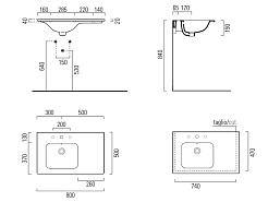 GSI Подвесная раковина Pura 8856111 80 см – фотография-3