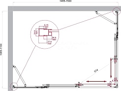 BelBagno Душевой уголок Luce 150/110 LUCE-AH-22-150/110-C-Cr профиль хром стекло прозрачное – фотография-5
