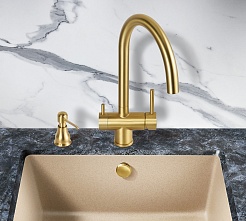 Milacio Смеситель для кухни Ultra MCU.554.GD золото – фотография-5