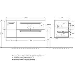 BelBagno Мебель для ванной Eco Cer-N 120-1 R bianco lucido CZR-8095-120-R ручки матовые чёрные – фотография-12