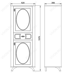 Водолей Пенал для ванной "Анжелика 50" F-1 L серый – фотография-6